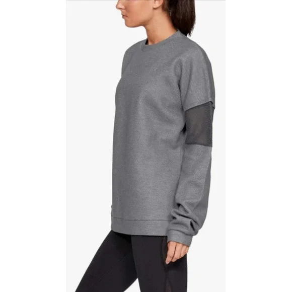Under Armour UA Move Light Tunic Grey/Black Mesh Long Sleeve Pullover - Picture 2 of 7